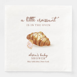 Rustic Paris Bakery Pastry Croissant Baby Shower Pappersservett