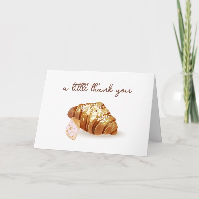 Rustic Paris Bakery Pastry Croissant Baby Shower Tack Kort (Framsida)