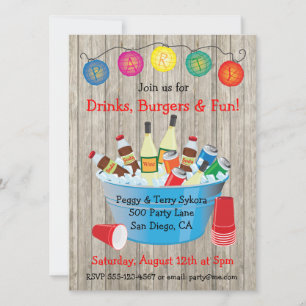 Rustic Party Drinks-inbjudningar Inbjudningar