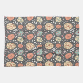 Rustic Påsk Kitchen Towel - Mörk Pastel Egg Kökshandduk