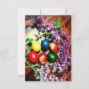 Rustic-Påskägg och Lilac-kort