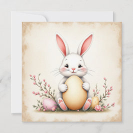 Rustic Påskhare och ägg Julkort