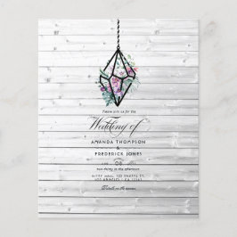 Rustic Pastel Blommigt Terrarium Garden Wedding Flygblad
