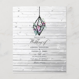 Rustic Pastel Blommigt Terrarium Garden Wedding Flygblad