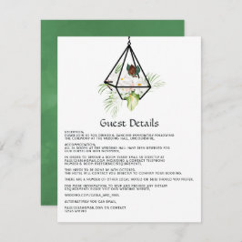 Rustic Pastel Blommigt Terrarium Garden Wedding Tilläggskort