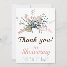 Rustic Pastel Botanical Baby Shower Tack Kort