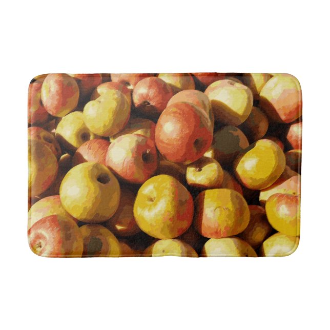 Rustic Pastel Colorful Fall Apple Orchard Harvest Badrumsmatta (Framsidan)