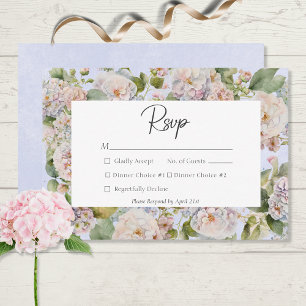 Rustic Pastel Hydrangea Blommigt Monogram Periwink OSA Kort