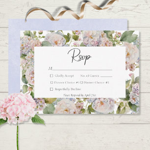 Rustic Pastel Hydrangea Blommigt Monogram White OSA Kort