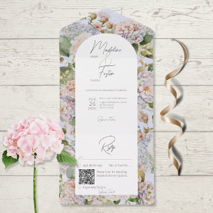 Rustic Pastel Hydrangeas Periwinkle Arch QR-kod