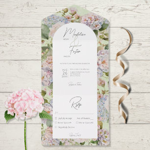 Rustic Pastel Hydrangeas Sage Grönt Arch Middag