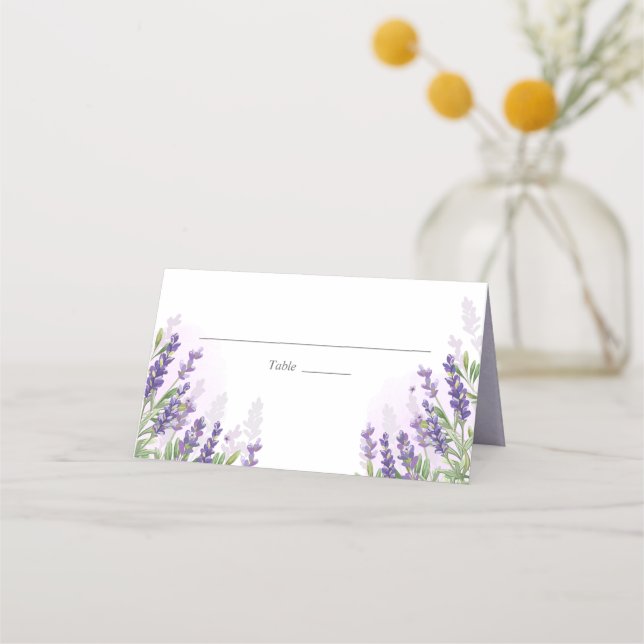 Rustic Pastel-Lila för Lavender Bröllop-monterings Placeringskort (Framsida)