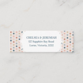 Rustic Pastel Polka Dot Anpassningsbar Adress Card Mini Visitkort