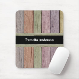 Rustic Pastel Wood Plank Anpassade Namn Musmatta