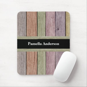 Rustic Pastel Wood Plank Anpassade Namn Musmatta