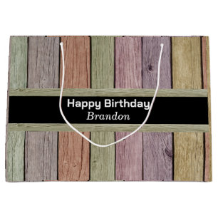 Rustic Pastel Wood Plank Grattis på födelsedagen