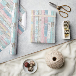 Rustic Pastel Wood Wrapping Papper Presentpapper