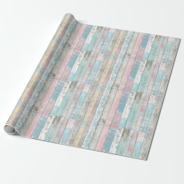 Rustic Pastel Wood Wrapping Papper Presentpapper