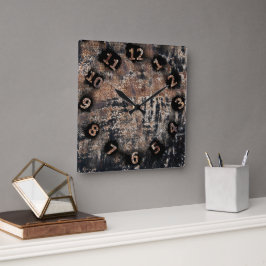 Rustic Patina Struktur Workshop Garage Fyrkantig Klocka