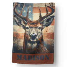 Rustic Patriotic American flagga med Hjort