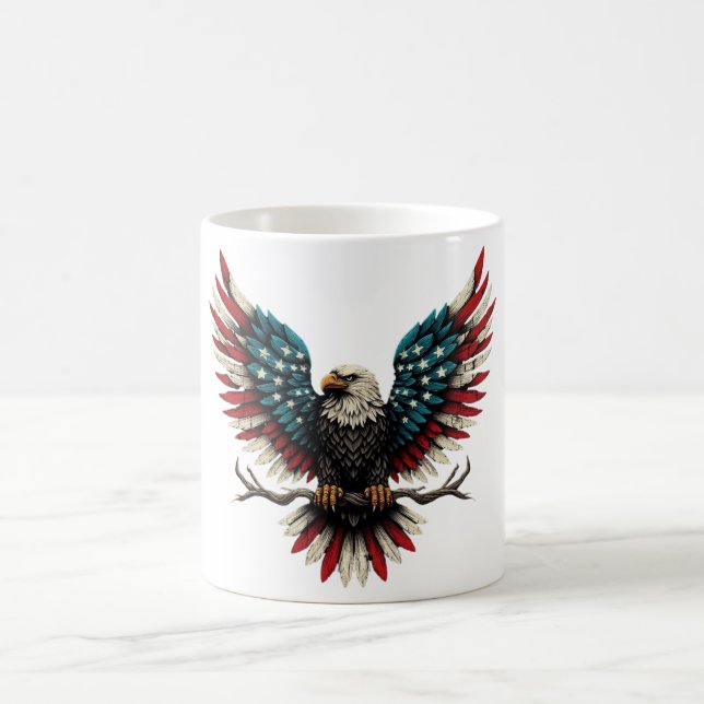Rustic patriotic American/USA örn Kaffemugg (Center)