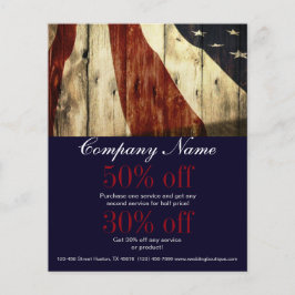Rustic Patriotic American Wooden Construction Flygblad