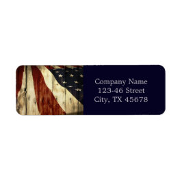 Rustic Patriotic American Wooden Construction Returadress Etikett