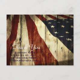Rustic Patriotic American Wooden Construction Vykort