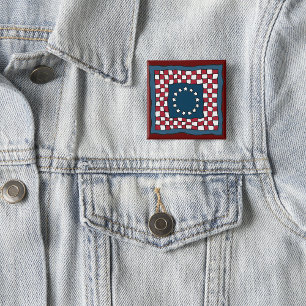 Rustic Patriotic Americana Quilt Mönster USA Art Knapp