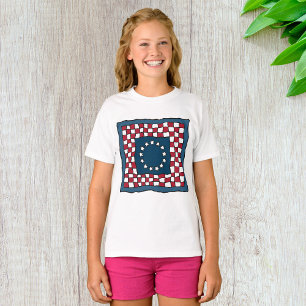 Rustic Patriotic Americana Quilt Mönster USA Art T Shirt