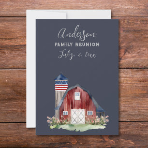 Rustic Patriotic Family Reunion Inbjudningar