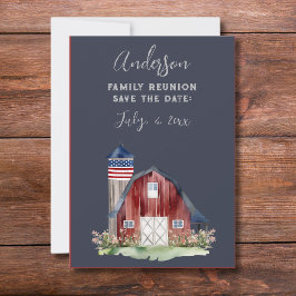 Rustic Patriotic Family Reunion Inbjudningar
