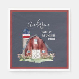 Rustic Patriotic Family Reunion Pappersservett