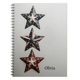 Rustic Patriotic Star - bärbar dator - Americana D Anteckningsbok