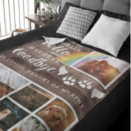 Rustic Paw Prints Personalized Pet Memorial Photo Fleecefilt