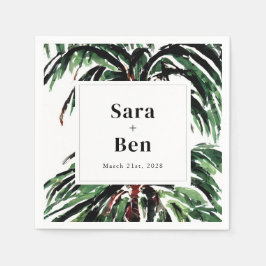 Rustic Pawarded Handflatan Träd Beach Wedding Pappersservett