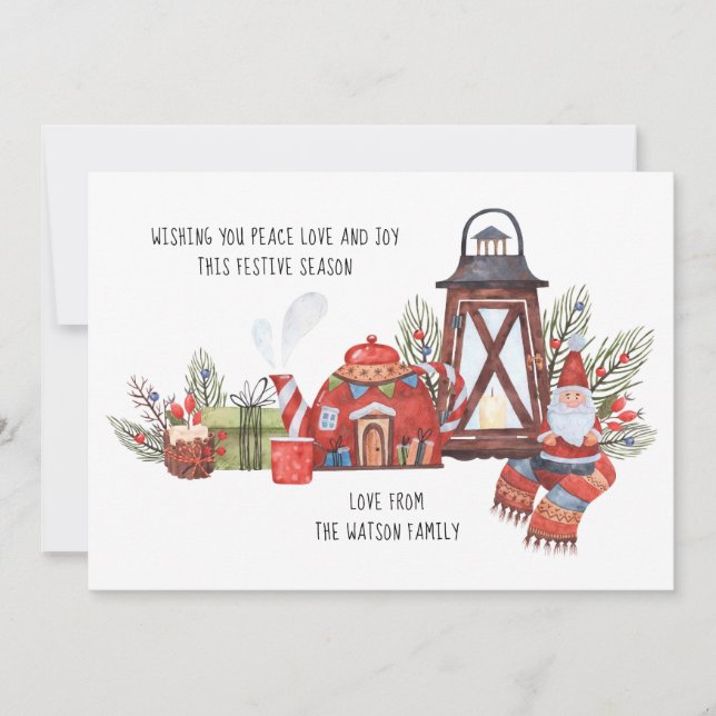 Rustic Peace Kärlek Joy Julfoto Personlig (Framsida)