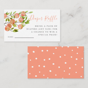 Rustic Peach Baby Shower Diaper Raffle Biljett Tilläggskort