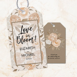 Rustic Peach Blommigt Kärlek i Bloom Favor Presentetikett