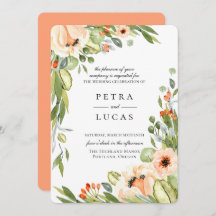 Rustic Peach Botanical Bröllop