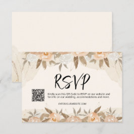 Rustic Peach Flowers Bröllop OSA Kort