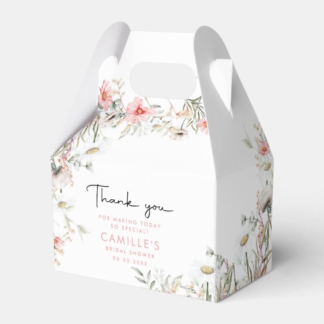 Rustic Peach Wildblommor Presentaskar (Framsidan Sidan)