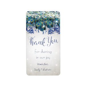 Rustic Peacock Navy Rustic Luxe Favor Labels Adressetikett