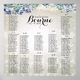 Rustic Peacock Navy Rustic Luxe Sittdiagram Poster