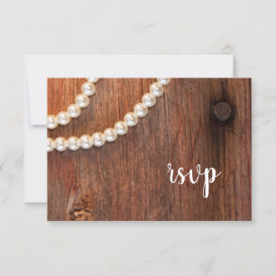 Rustic Pearls Barn Wood Landsbyggsbröllop OSA Kort