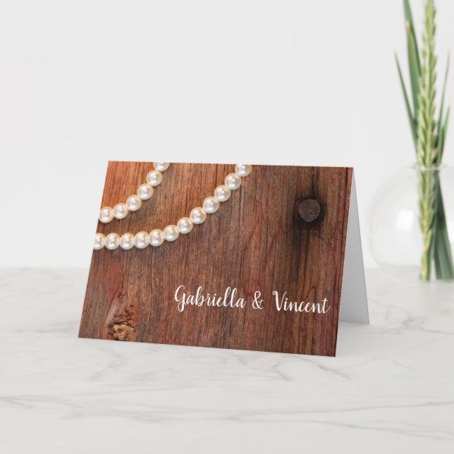 Rustic Pearls Land Barn-bröllopsinbjudan Inbjudan (Framsida)