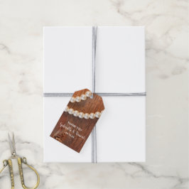 Rustic Pearls Land Barn Wedding Favor Märkre Presentetikett