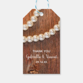 Rustic Pearls Land Barn Wedding Favor Märkre Presentetikett