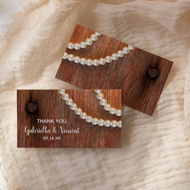 Rustic Pearls Land Barn Wedding Favor Märkre Visitkort (Skapare uppladdad)
