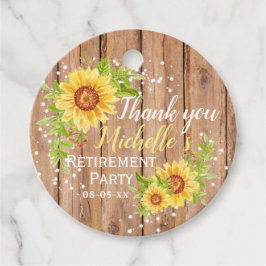 Rustic Pension Blommigt Solros Tack Party Gåvor Etiketter